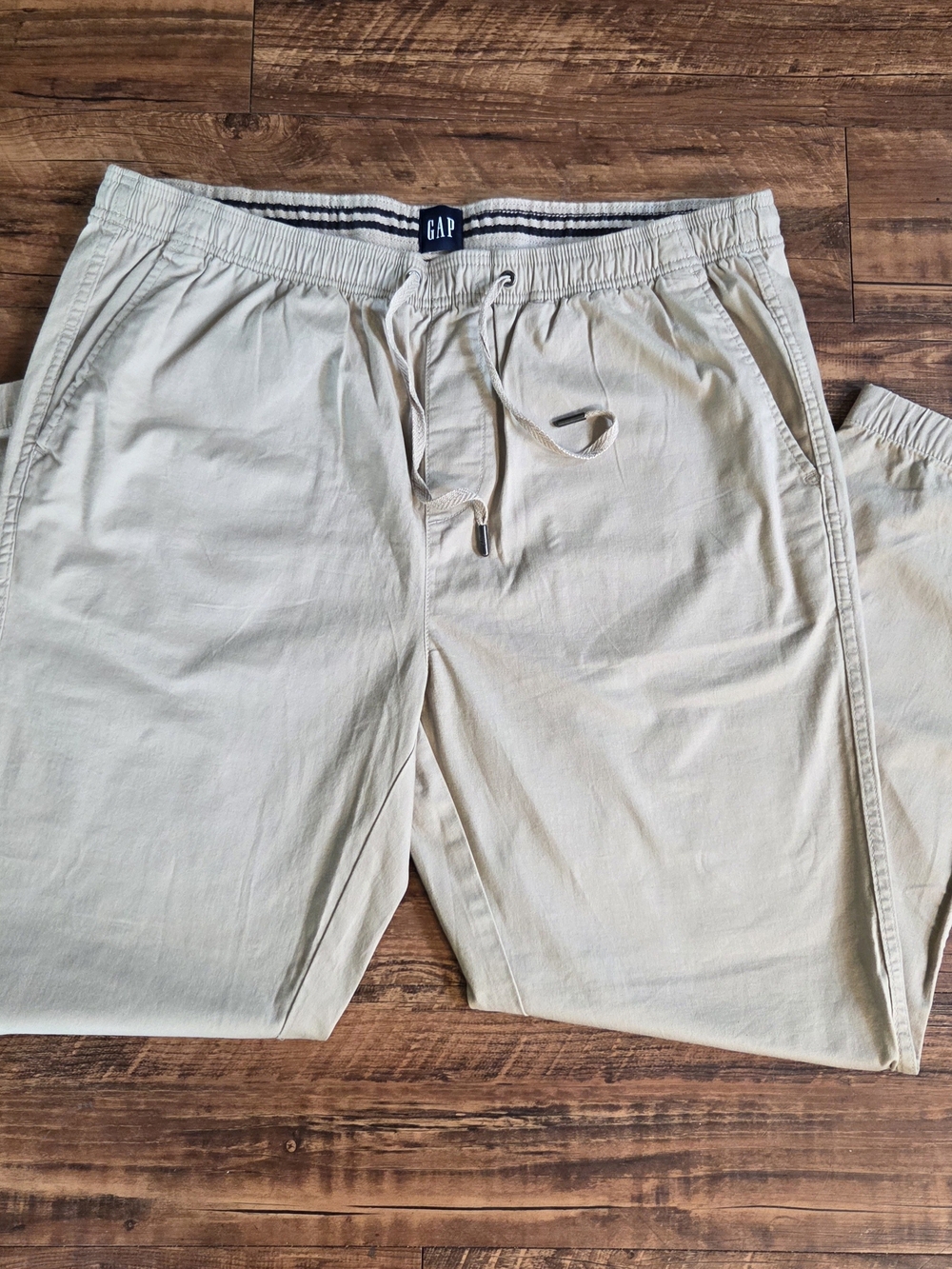 GAP New! Men's Neutral Tan Elastic Waistband Casual Pants XL